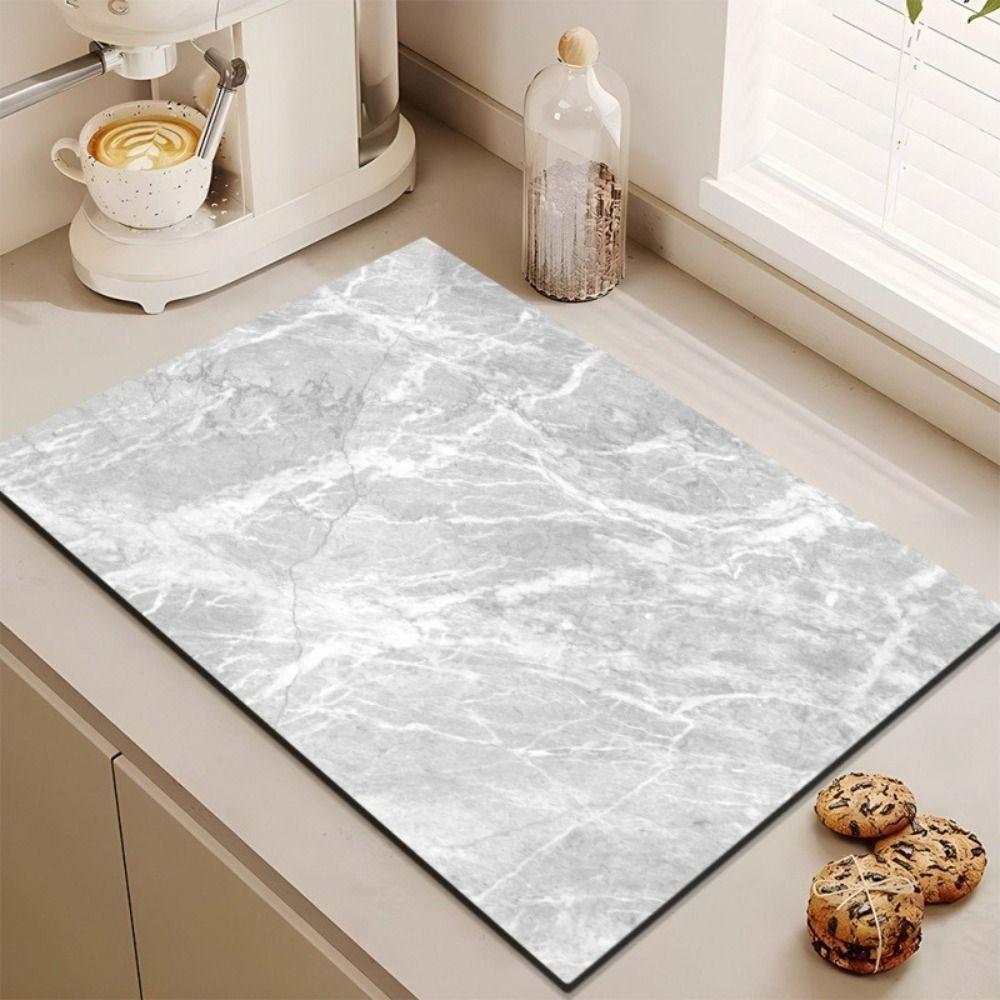 Quickly Dry Super Absorbent Marble pad Kitchen Coffee Bar Dish Drying Mat Multipurpose Drain Pad Hide Stain Placemat