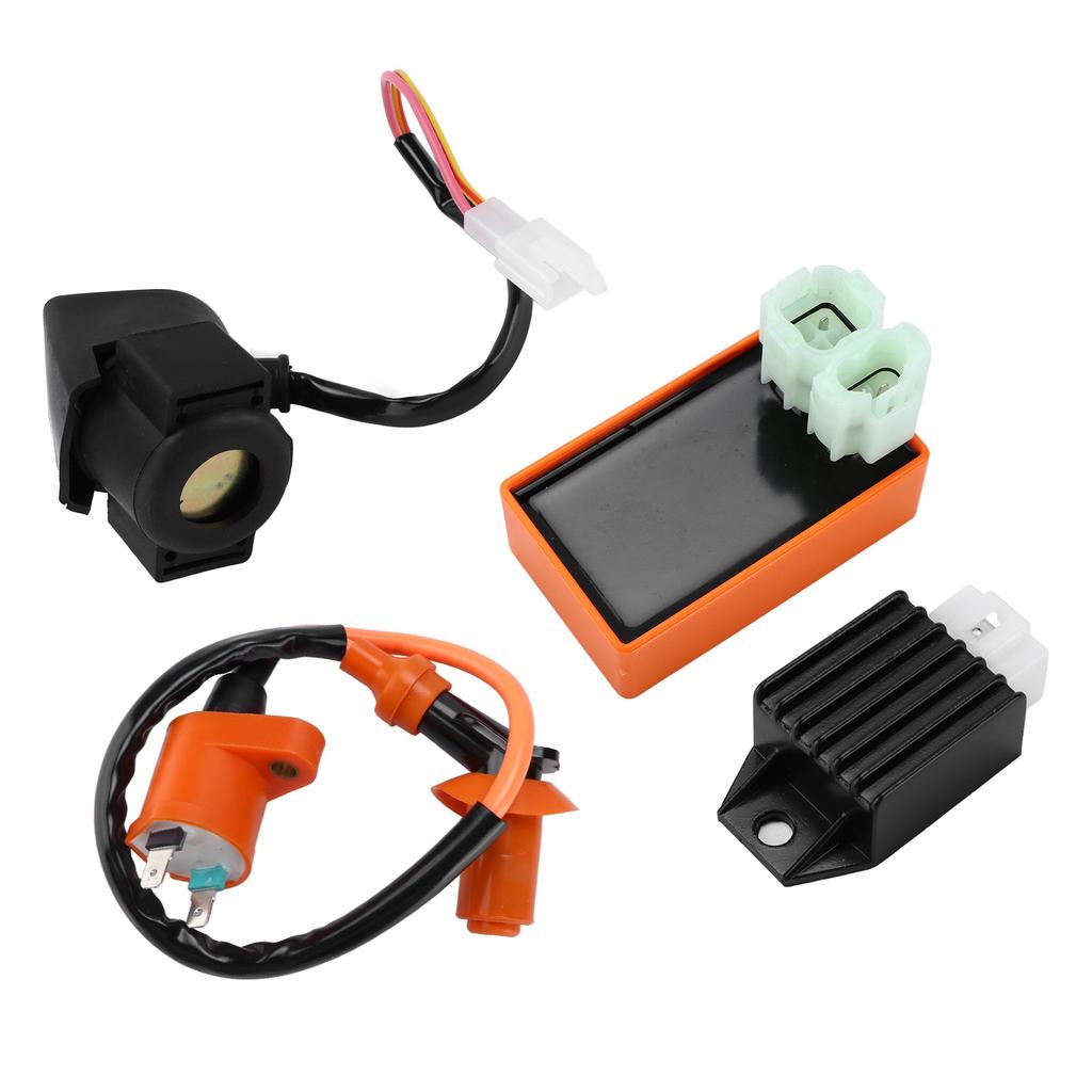 6Pin CDI Module Ignition Coil 4Pin Rectifier Starter Relay Solenoid for 4 Stroke 50cc 70cc 90cc 110cc 125cc ATV