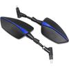 Motorcycle Handlebar Mirror, Tasydi Blue Anti-Glare Universal Rear Rearview Mirror Motorcycle Thread Left and