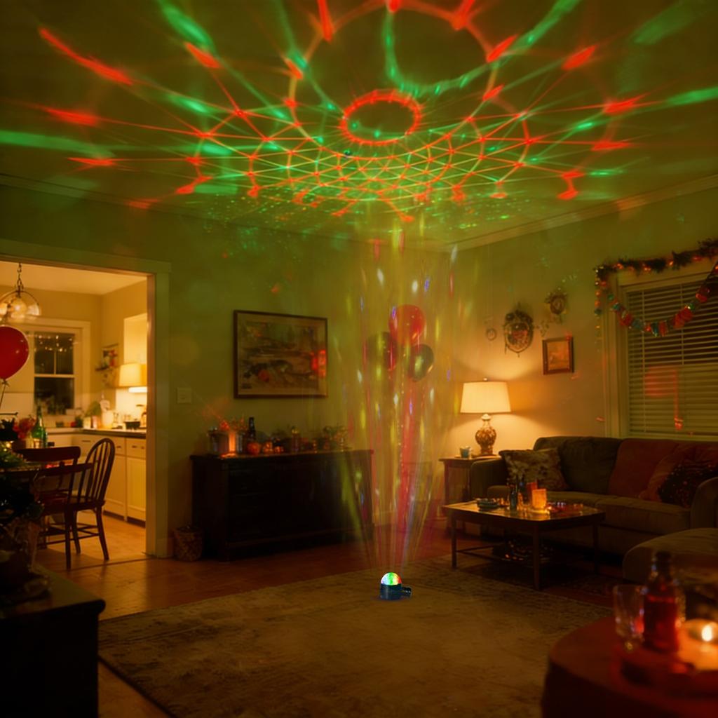 LED Disco Ball Party Light with Remote Sound Activated RGB Strobe Lamp 7 Modes Rotating DJ Light for Home Bar KTV Birthday,