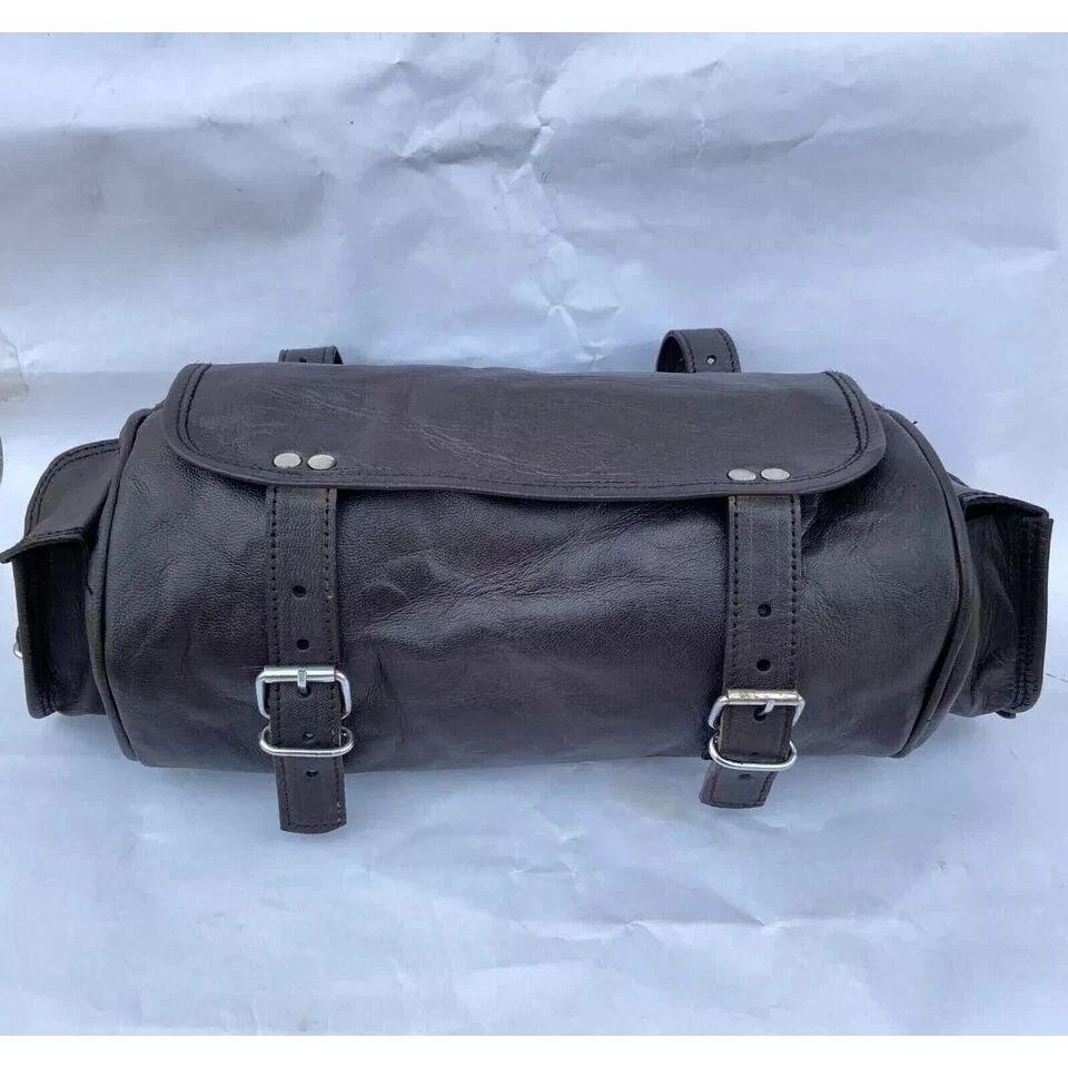 New MOTORCYCLE TOOL BAG MOTORBIKE GENUINE 100% LETAHER TOOL ROLL SADDLE BAG