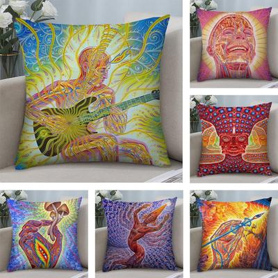 AAlex Grey Trippy Psychedelic Cushion Cover Plush Fabric Soft DoubleSided Printed Sofa Warm Winter Home Child Gift Pillow Case