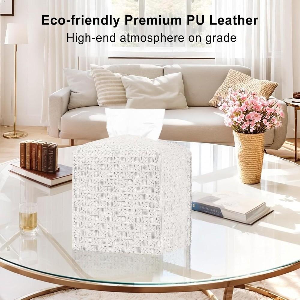 Large-Capacity Drawer Box PU Leather Foldable Tissue Box Modern Square Tissue Box  Car