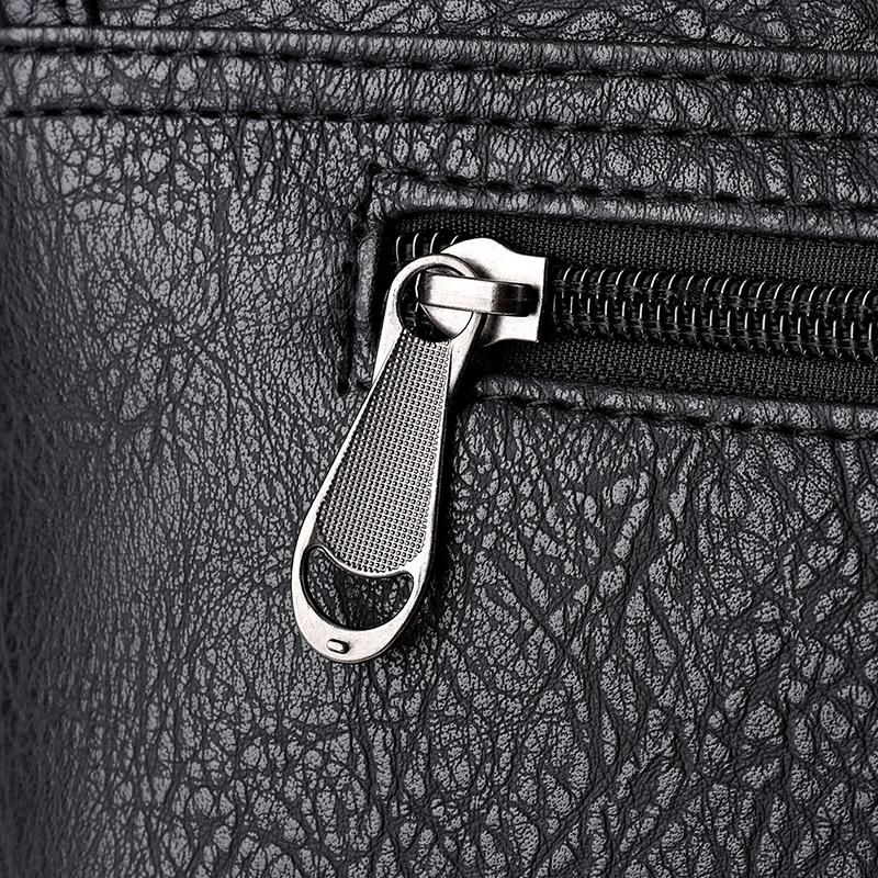 Men's Crossbody Bag Soft Leather Shoulder Bag Business Small Satchel Student Messenger Bag