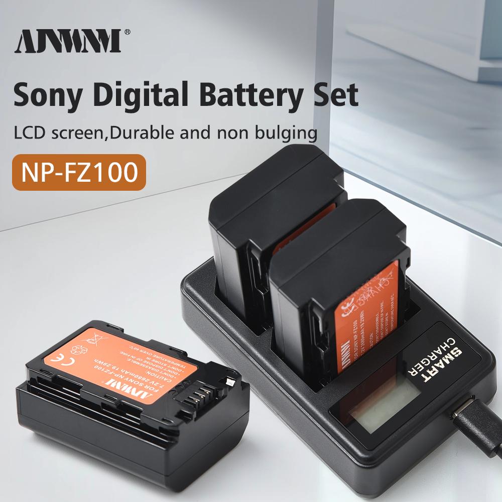 AJNWNM NP-FZ100 NPFZ100 NP FZ100 Battery Kit for Sony NP-FZ100, BC-QZ1, Sony A9, a7R III, A7 III, ILCE-9, A6600