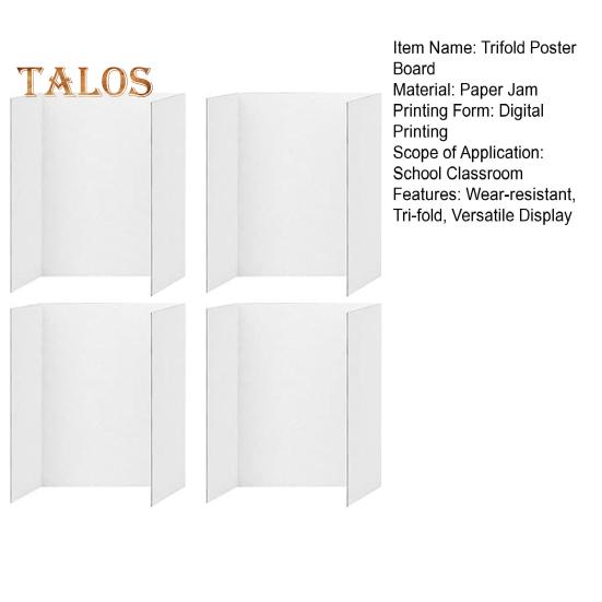 4 st Tri-Fold Poster Boards Små vita presentationstavlor Wellpapp Display Board Business Display Trifold Panel