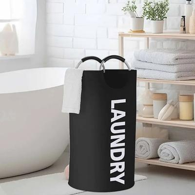 1pc Extra-Large Laundry Basket with Padded Handle - Foldable, Multi-Purpose Storage for Bathroom, Laundry Room, Balcony & Dorms