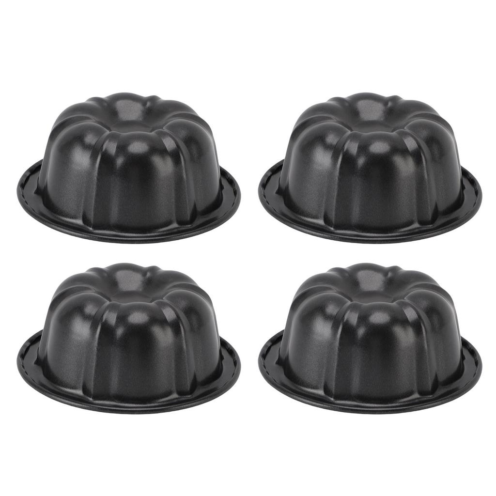 4Pcs Mini Flan Mold Round Pudding Baking Nonstick 4in Pumpkin Cake Pans for Bakery