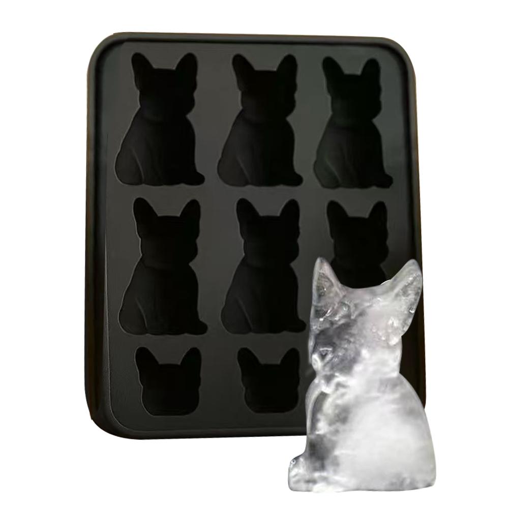 French Bulldog Ice Mold 3D Silicone Dog Ice Tray Fun Animal Shape Popsicle Mold for Whiskey Party Drinks French Bulldog Ice Mold