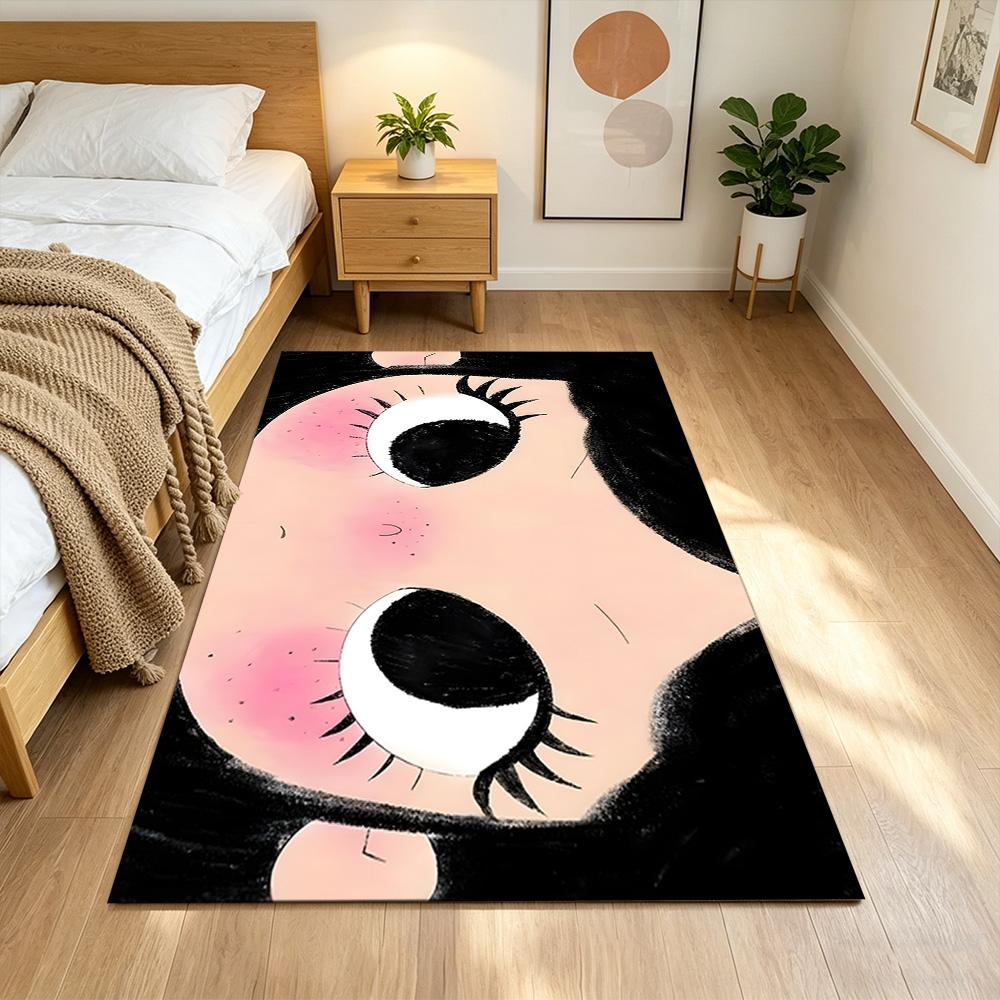 Whimsical Eyes With Glasses Non-Slip Home Carpet Design for Office Decor Living Room Gift