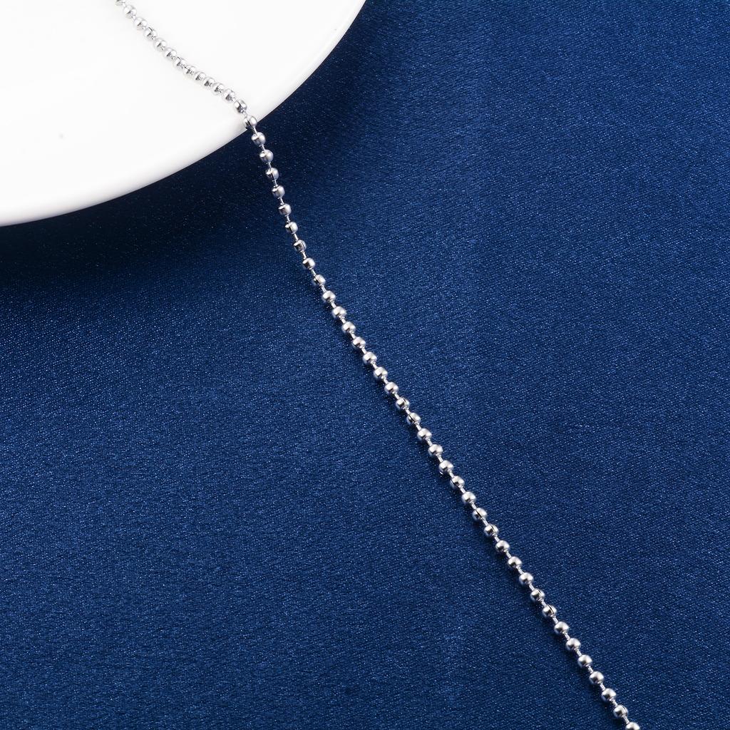 Round Necklace Ball Rolo Link Bead Chain Stainless Steel Choker for Women Men Jewelry Accessories on Neck Collarbone Waterproof