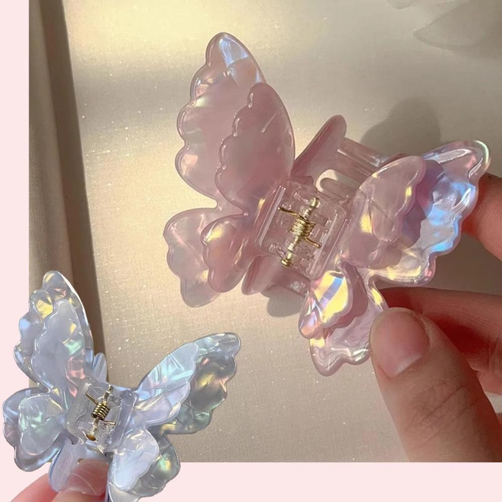 Small Size Butterfly Hair Clip Acetate Shark Clip Fashion Claw Clip Women & Girls