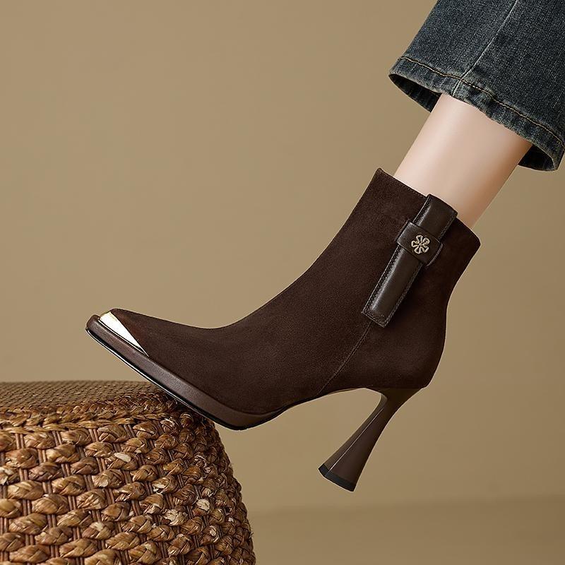 Fashion Boots Women's Slim Leg Boots Stiletto Super Heel Shoes Pointed Toe Boots