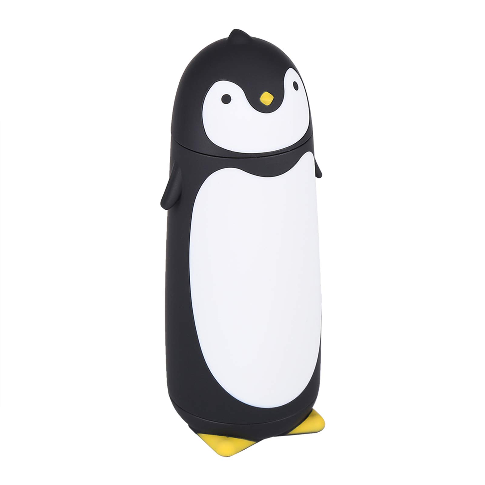 

J-ouuo 300ml Portable Cute Penguin Glass Water Bottle Double-Layer Mug Travel Cup (Black)
