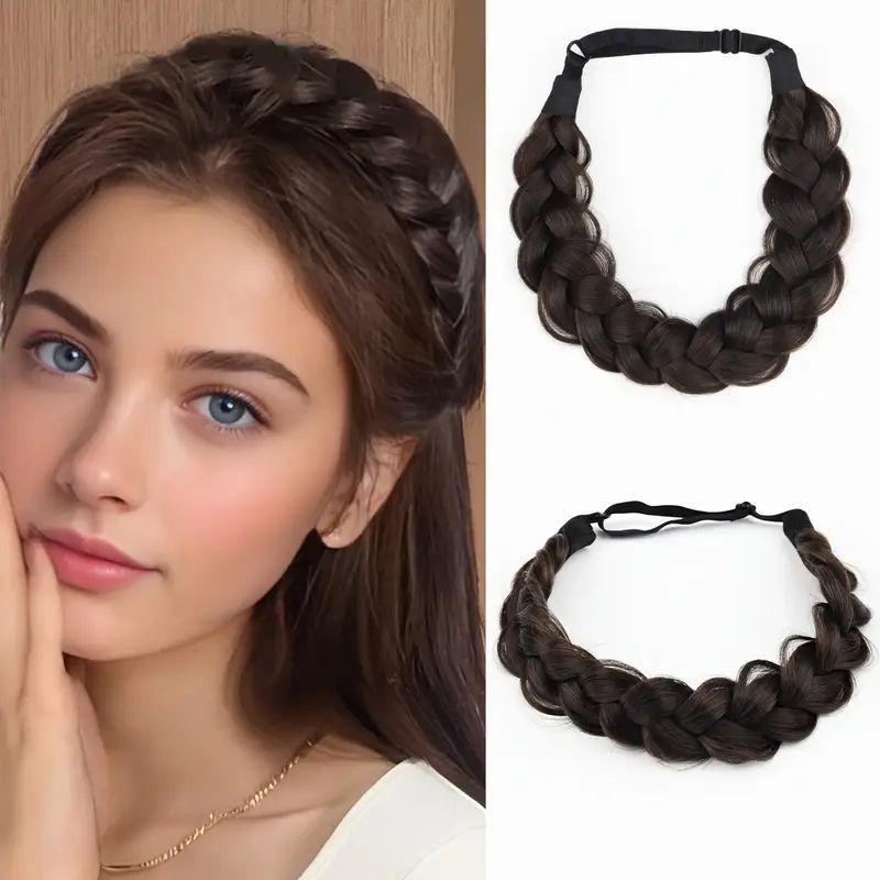 1PC Braid Wig Hair Band Soft Headband Soft Handmade Hair Band Wig Accessories Braid Internet celebrity Hand Tear Braid Hair Band