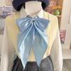 6 Colors New Fashion Solid Color Red Bowties Oversized Bowknot Women College Girls JK Ties Uniform Sailor Suit Butterfly Knot