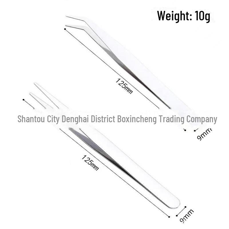 Stainless Steel Tweezers: Thickened Elbow for Eyelash, Bird's Nest, Gardening, Hair, and Telecom Repair.