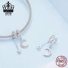 Avle S925 Sterling Silver Moonlight Bracelet with Platinum-Plated Star and Moon Beads