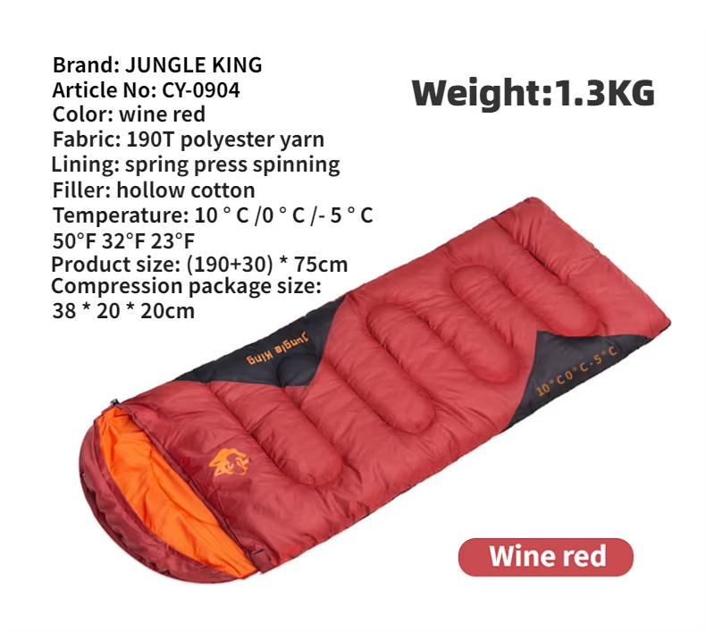 

JUNGLEKING CY0904 Outdoor Hiking Camping Sleeping Bag Ultralight Waterproof 4 Season Warm Envelope Backpacking Sleeping Bags