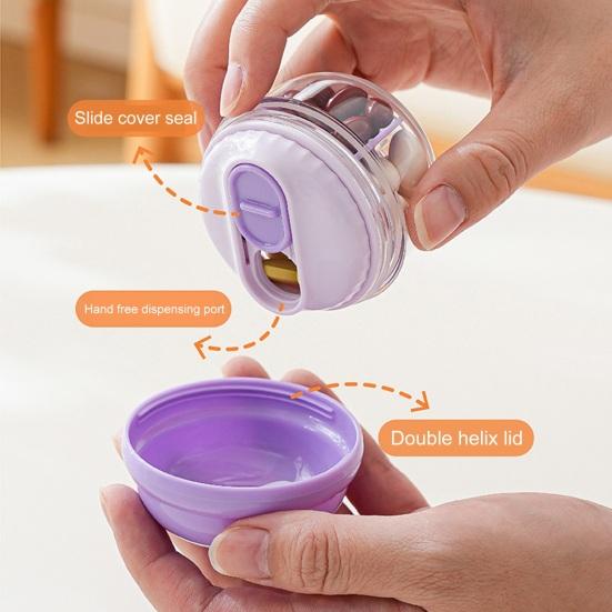 Mini Pill Storage Box with 4 Compartments Clear Visible Portable Travel Pill Case Medication