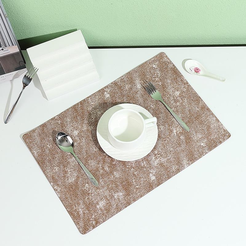 Imitation stone pattern placemat, heat insulation mat, Nordic wabi wind dining table mat, household easy-to-clean desktop protective mat, scratch