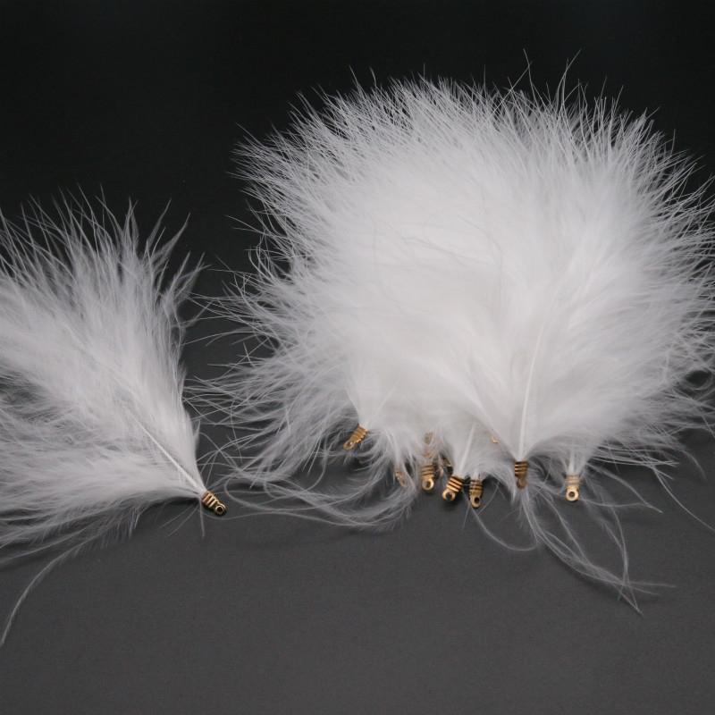 FeatherVelvet Feathers with Metal Clip Buckle, Turkey Plumas, DIY Feather Jewelry, Craft, Dream Catcher, Decoration Material, 10-12cm