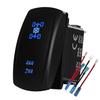 Blue Led 4X4 2X4 Rocker Switch with Jumper Wires 5P On Off SPST Toggle Switch for Car Truck RZR UTV ATV Off Road Vehicle 12V/20A 24V/10A