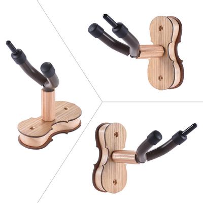 Gancho para colgar violín de madera dura con soporte para arco para montaje en pared en casa y estudio, Color palisandro