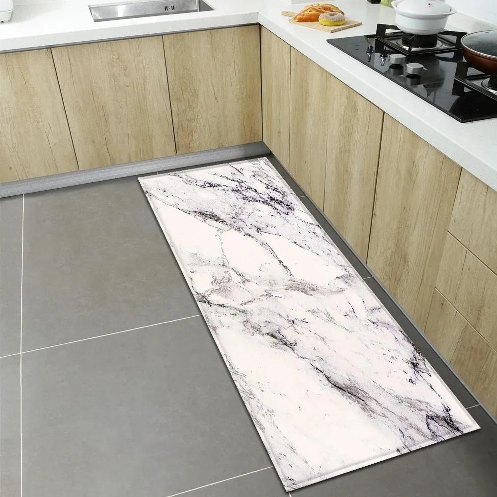 Wzorzysta Mata Podłogowa z Teksturą Marmuru do Domu Kuchni Dekoracja Przed Drzwiami Mata Podłogowa
