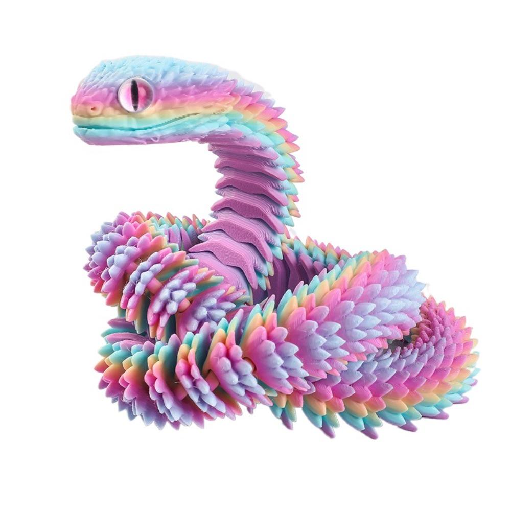 30/45/60cm 3D Printed Snake Toy Multicolor Animal Simulation Model  Halloween