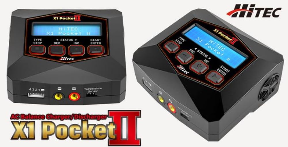 Hi-Tec X1 Pocket II AC Balanced Charger/Discharger, Official Japanese Product, 44306-BLK