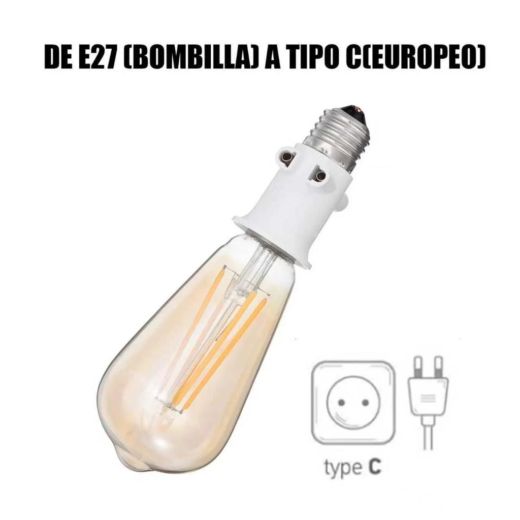 1 PCS E27 PBT Fireproof Bulb Adapter EU Plug Lamp Holder Base Socket AC100-240V 4A for Home Office Lighting
