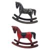 Wooden Rocking Horse Figurine Tabletop Ornament for Cabinet Entrance Bedroom