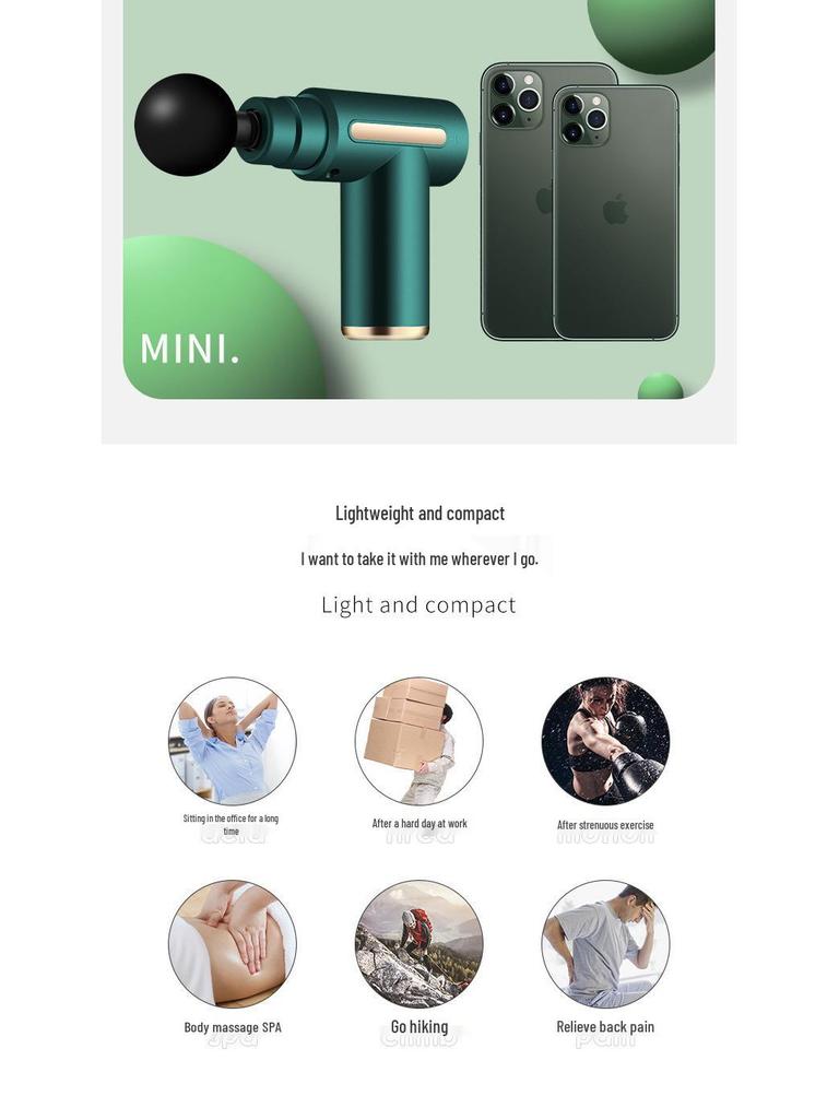 Smart Mini Pocket Electric Muscle Massager Gun - Portable Full Body Vibration Therapy