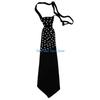 HX6F Women's School Uniform Tie Harajuku Rhinestones Vintage Pre Tied Black Necktie
