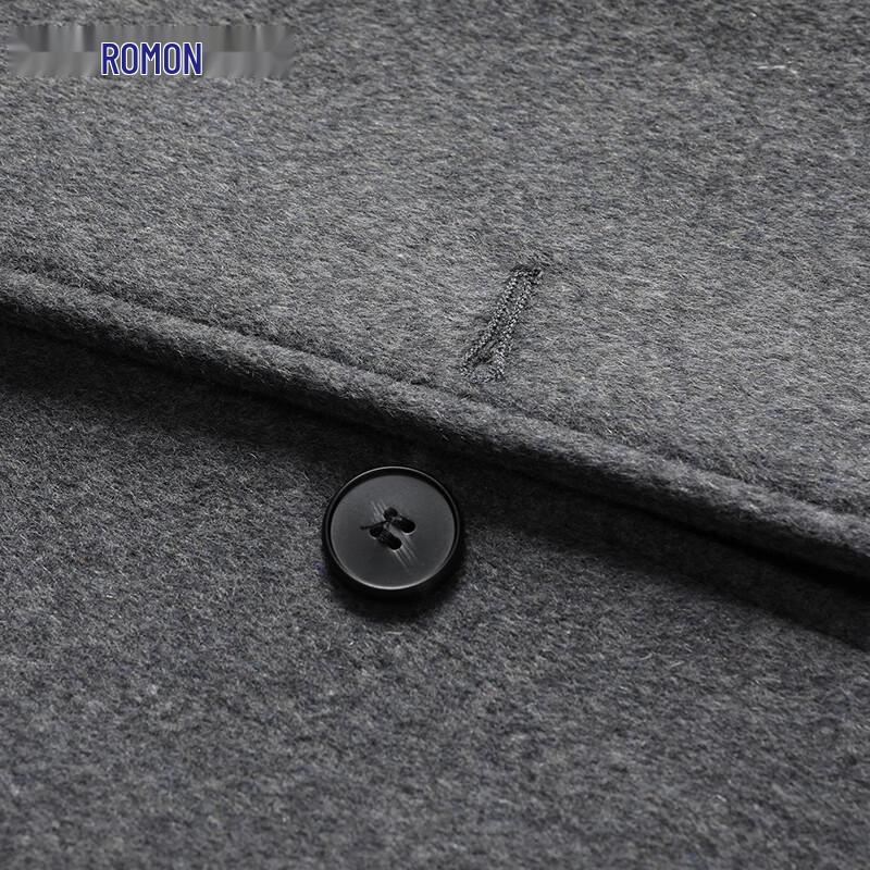 Romon Men's Mid-Length Wool Blend Overcoat