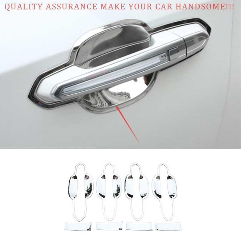 For Cadillac XT4 2019-2024 Chrome Steel Outside Door Bowl Cup Cover Trim 8x