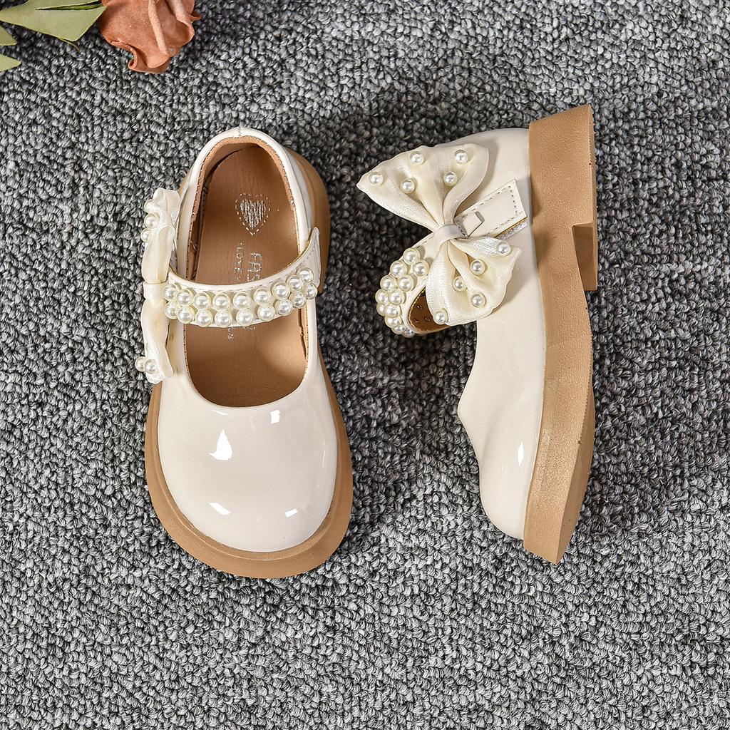 2025 Spring and Autumn New Children's Leather Shoes Student Single Shoes Princess Shoes Soft Sole Middle and Older Children's Black Dance Shoes