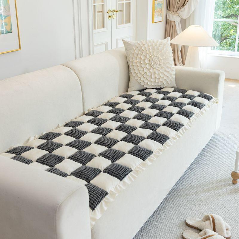 Foreign Trade Korean Hand-Spliced Steamed Bread Cushion Sofa Cushion Universal In All Seasons, High-End Thickened Solid Wood Living Room Seat Cushion