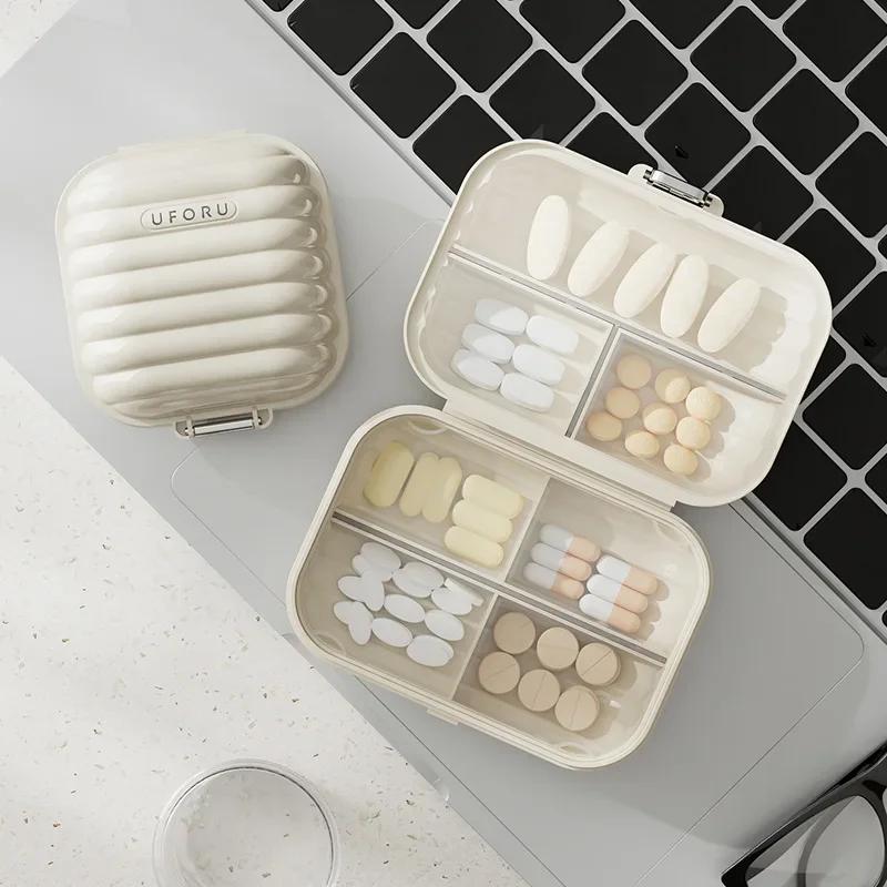 Mini Portable Multifunctional Storage Box Divided Compartments Medicine Boxes Sealed Moisture-proof Pill Cases Jewelry Box