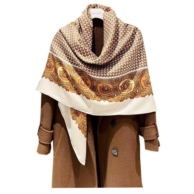 NINA SOLOR Retro Exotic Silk Wool Shawl