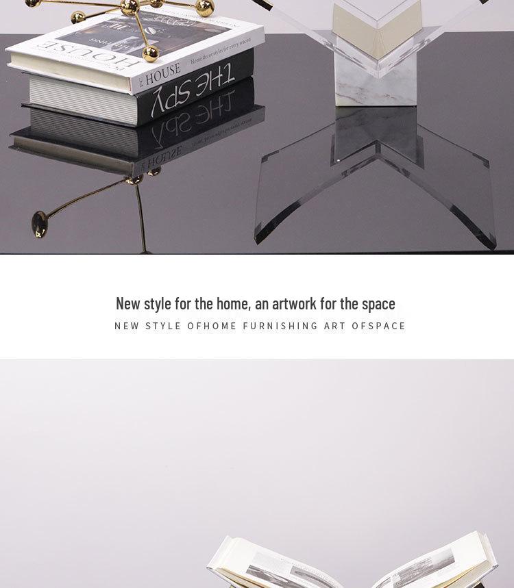 Modern Geometric Marble Bookshelf for Study Room Decorations