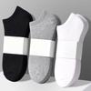 Comfortable Men's Summer Cotton Black Invisible Boat Socks Breathable Thin White Ins