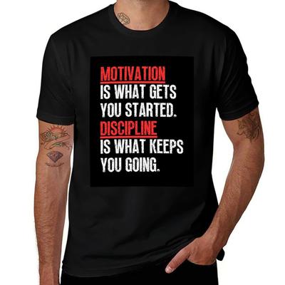 Motivation VS Disziplin T-Shirt Große Größe Lässiges T-Shirt