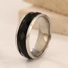 S/6mm/8mm Wide Ring Men Women Stainless Steel Black Crystal Minimalist Trendy Rings Couple Jewelry Wedding Band