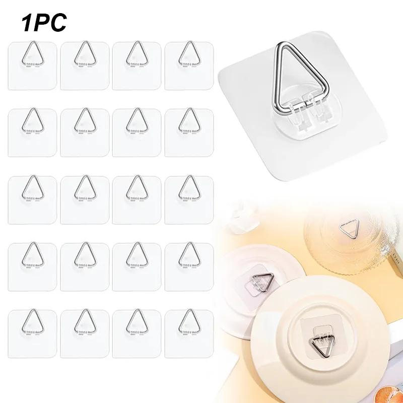 Triangular Hook Wall Hangers Self-adhesive Hanging Plates Hanging Wall Panels Picture Frames Art Hanging Vertical Hooks 1pcs