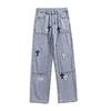Men's Hong Kong Style Wide-Leg Straight Jeans - Trendy Casual Trousers
