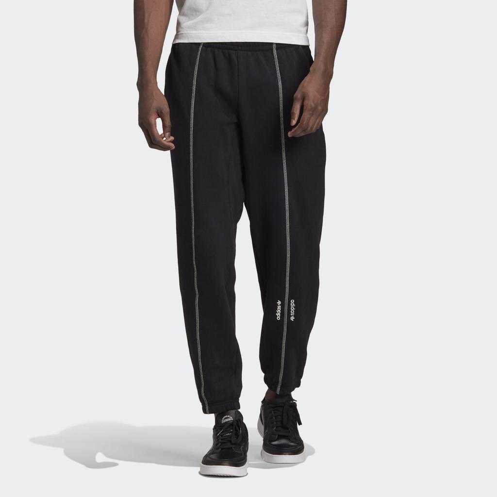 Adidas Originals Trefoil F Sweatpants With Comfort Cuffs And Pockets Men Bottoms Black GD9310