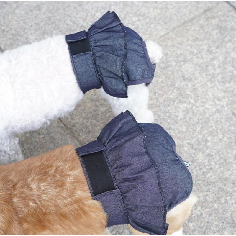 Dog Female Menstrual Panties Cotton Denim Style Small Medium Breeds Like Teddy Corgi M L XL 2XL 3XL