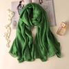 Luxury  Women Fashion Scarf Plain Solid Silk Linen Shawls Scarves Summer Lady Bandanas Pashmina Foulard Hijab 180*90Cm